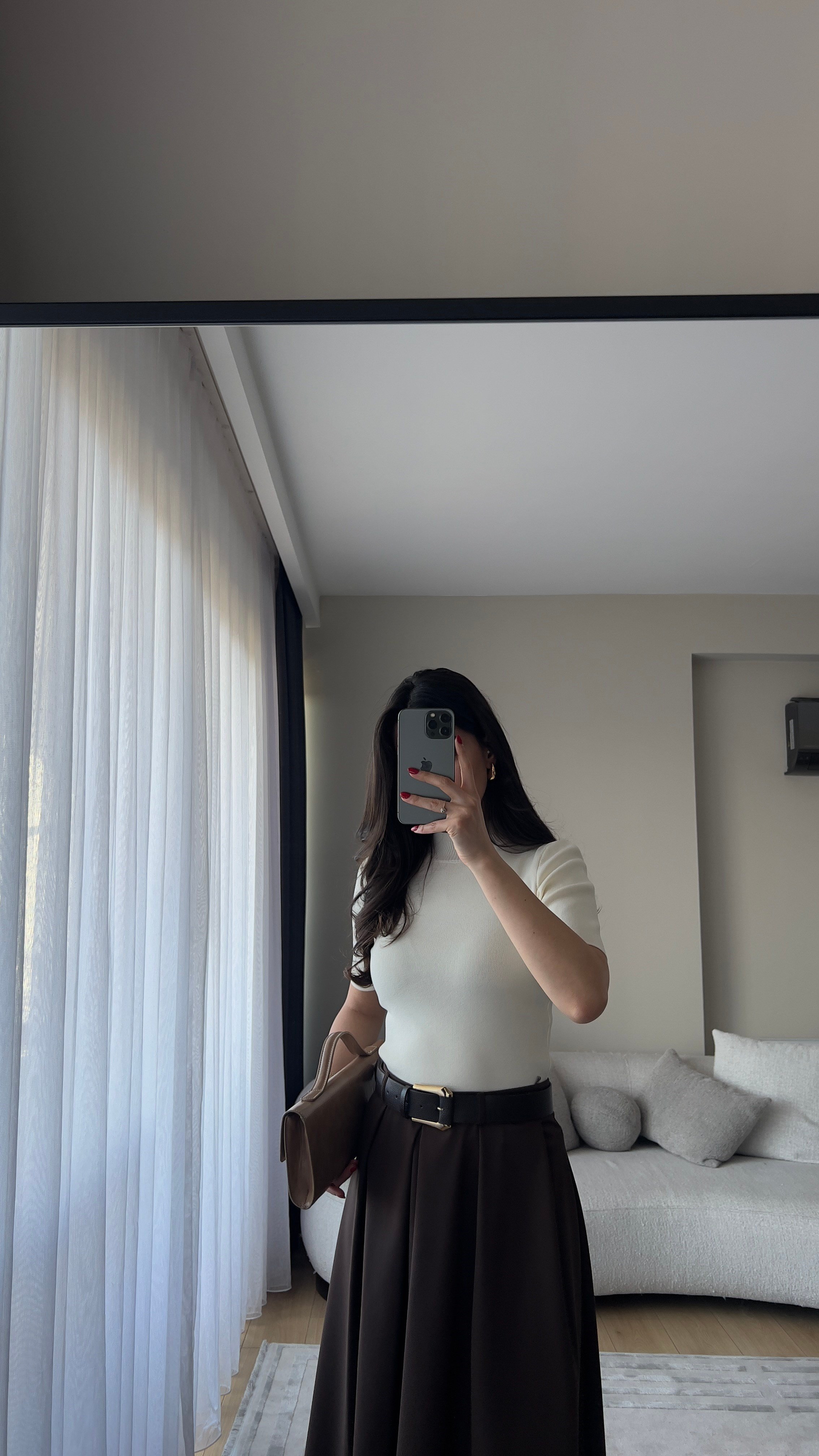 YARIM KOLLU TRİKO EKRU BODY