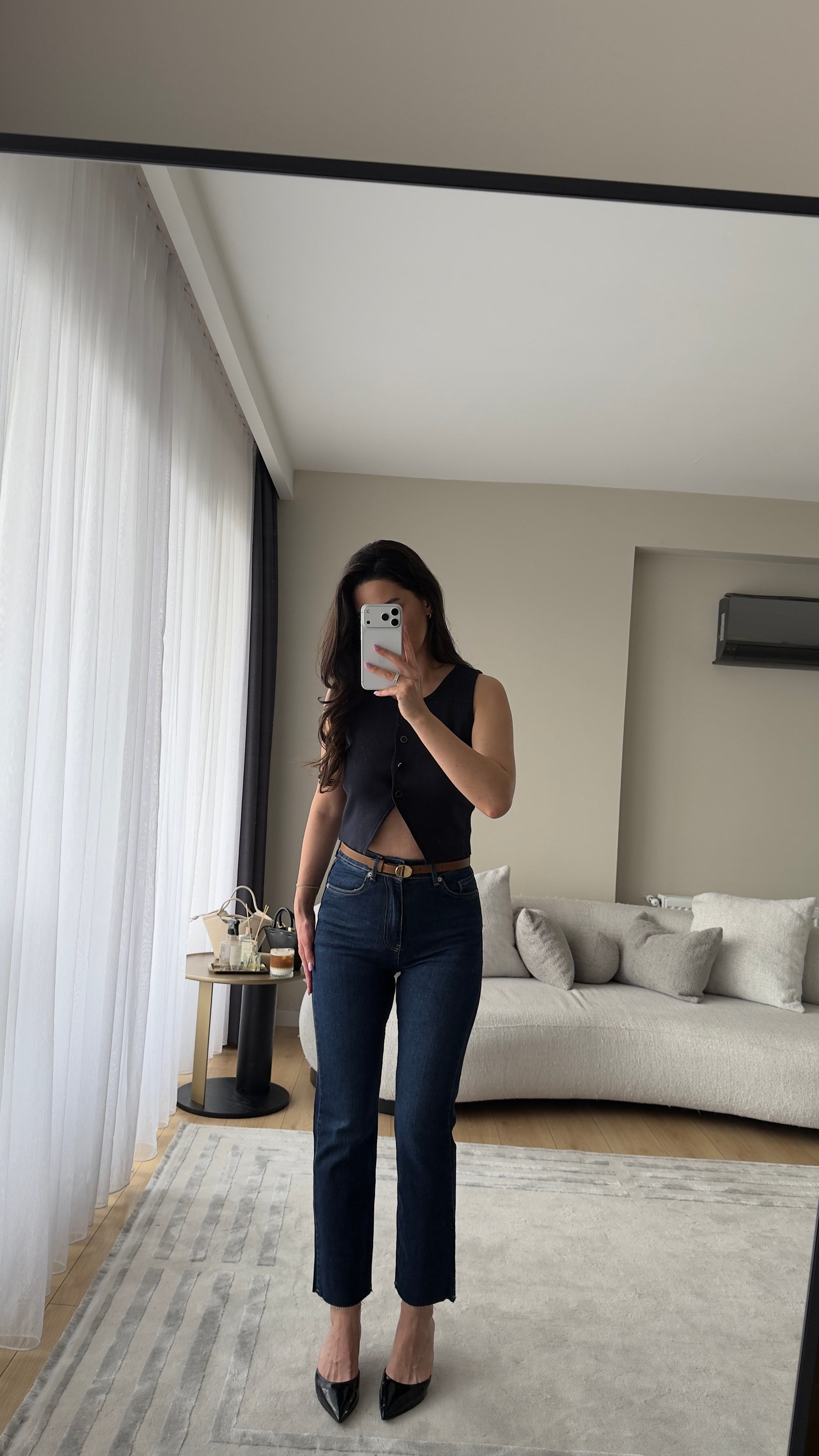 ZR MARKA BOYFİT KESİK PAÇA LİKRALI LACİVERT ÜTÜLÜ  JEAN