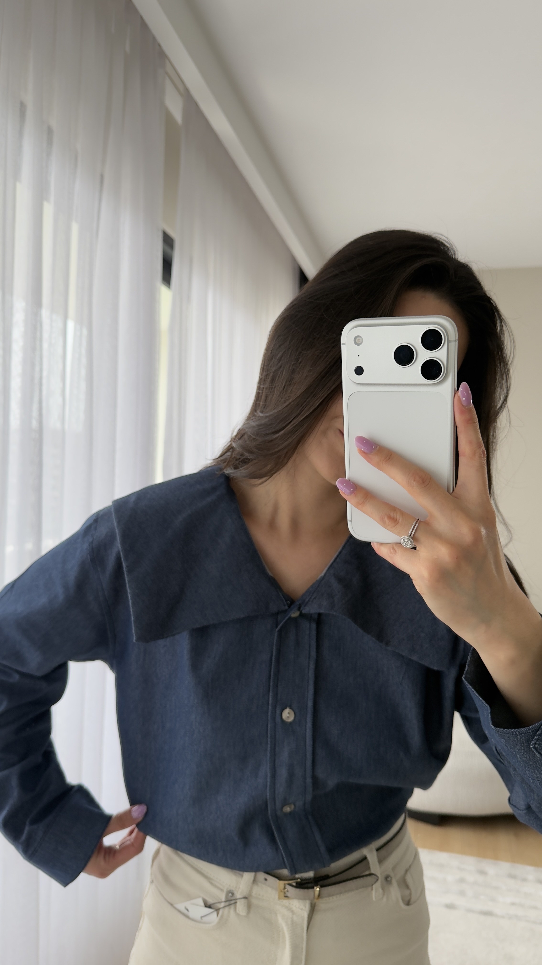 BEBEK MASSİ YAKA KOT GÖMLEK