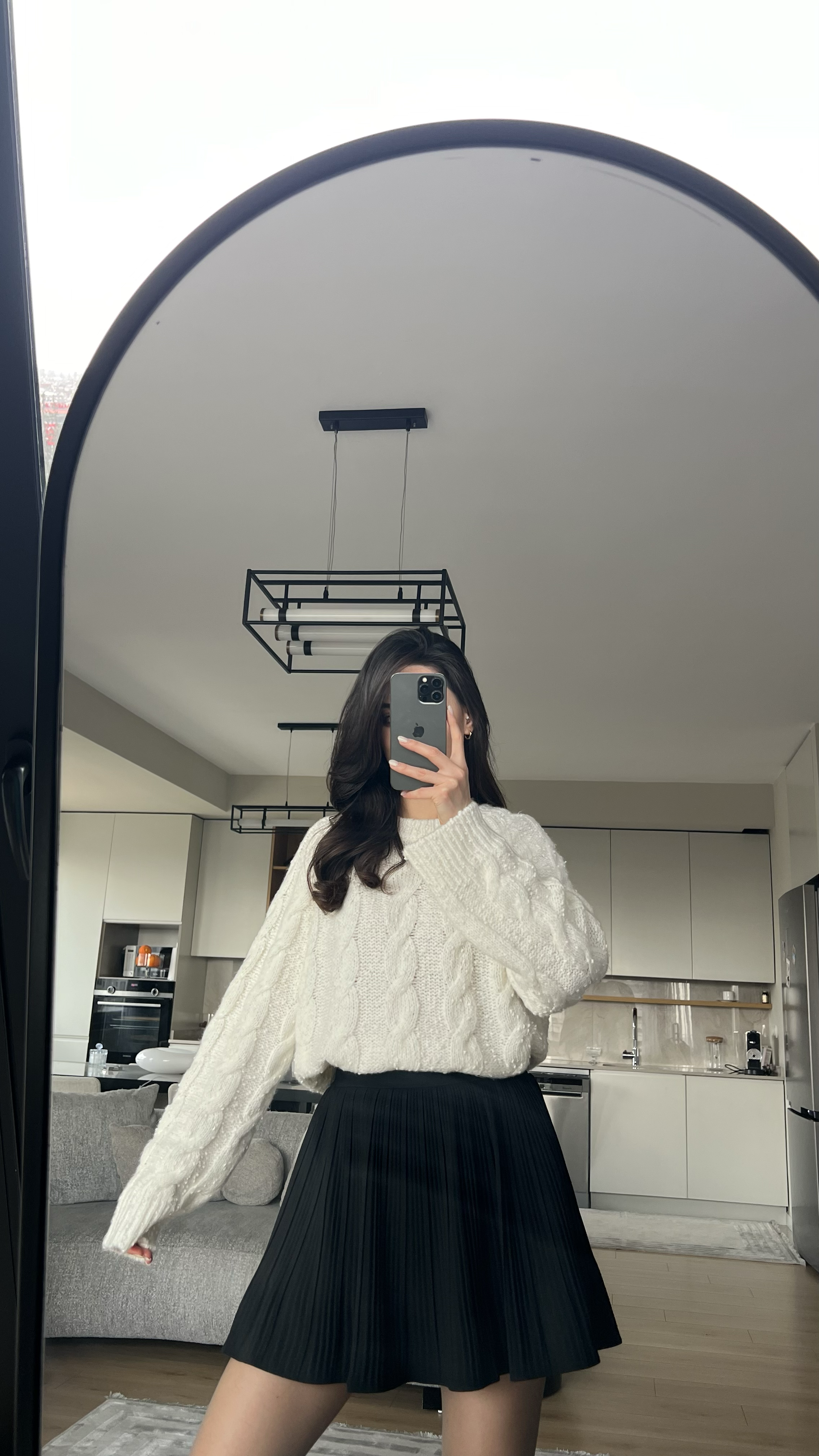 BEYAZ YÜN ÖRGÜ KAZAK