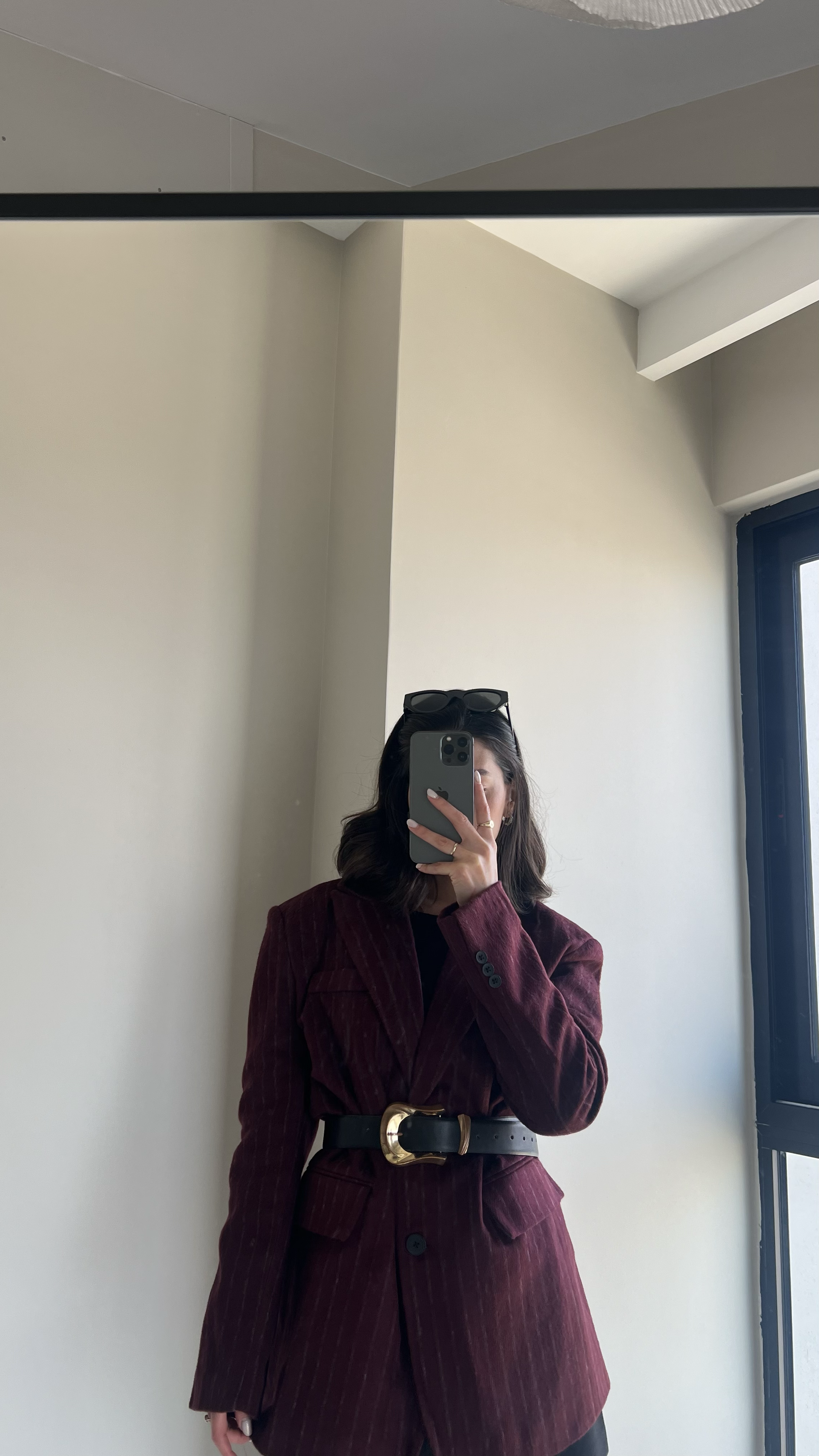 BORDO CHANDLER ÇİZGİLİ BLAZER
