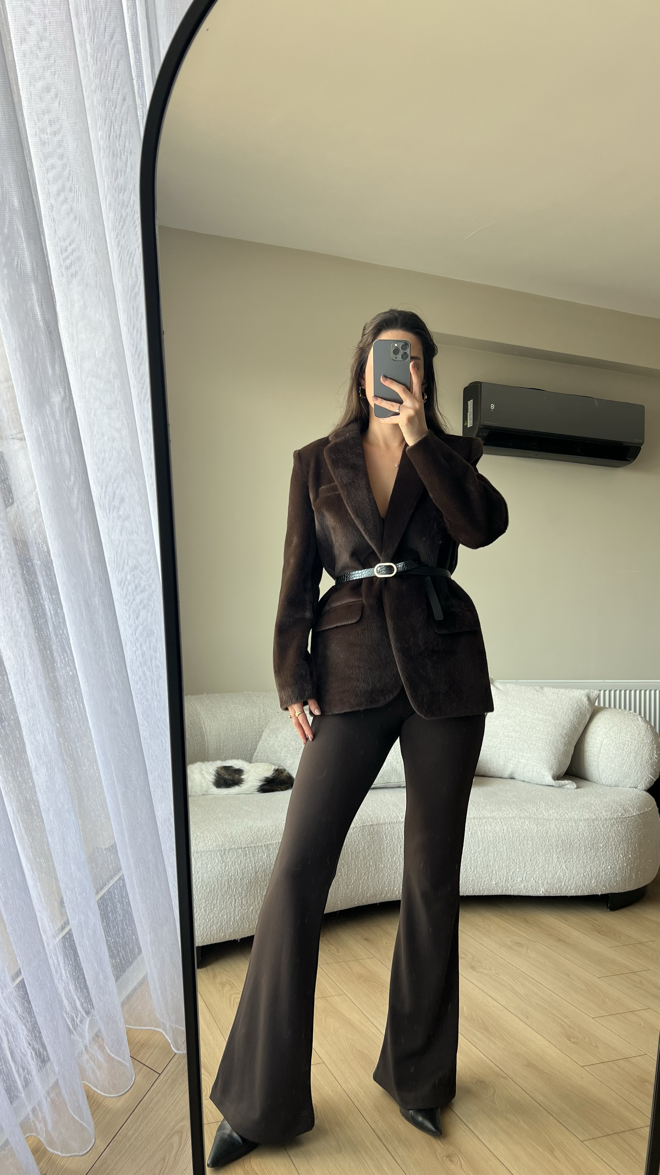 FLARE KESİM ACI KAHVE ULTRA YÜKSEK BEL TOPARLAYICI TAYT