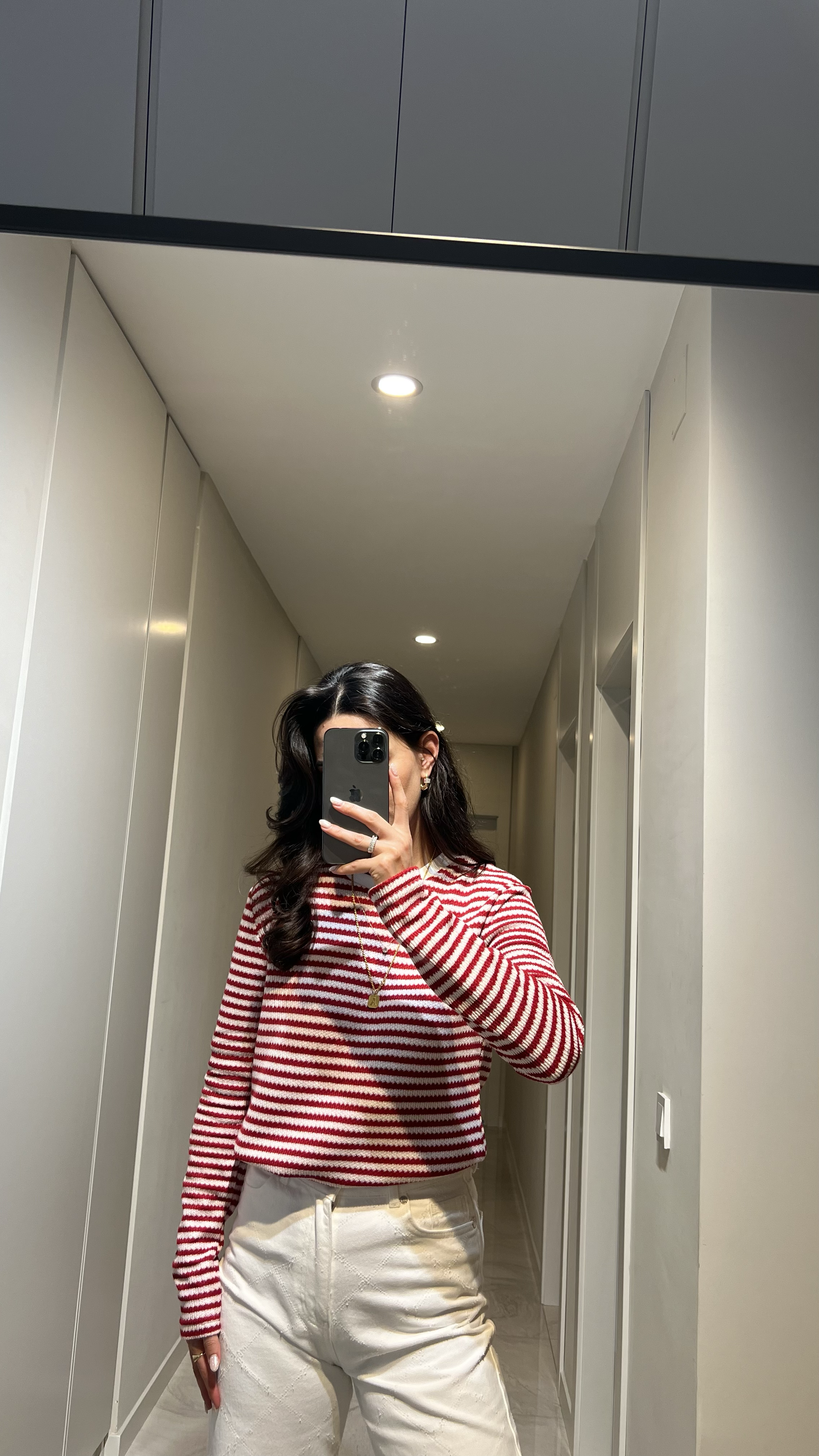 KIRMIZI NAKIŞ TRİKO ÖRME UZUNKOLLU TİŞÖRT