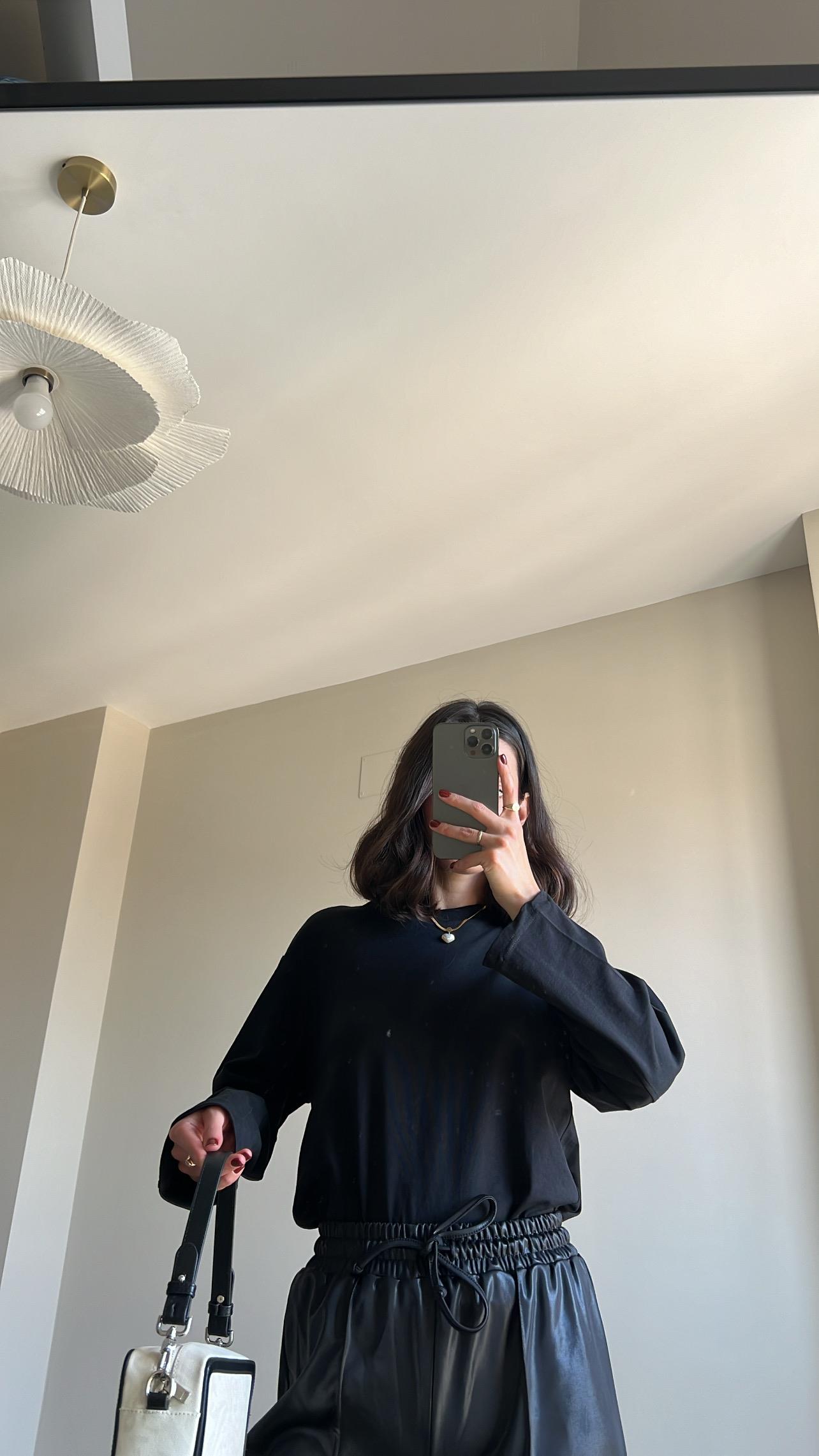 MASSIMO DUTTI OVERSIZE SİYAH BLUZ