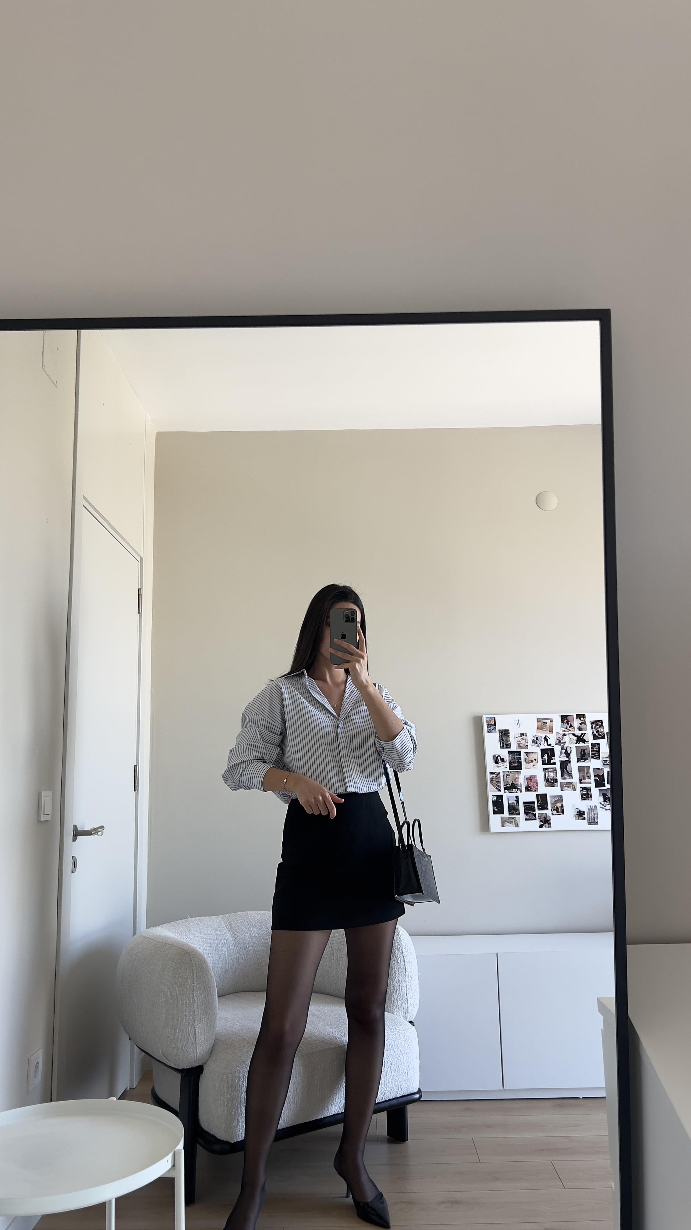 MASSIMO DUTTI SİYAH KISA ETEK