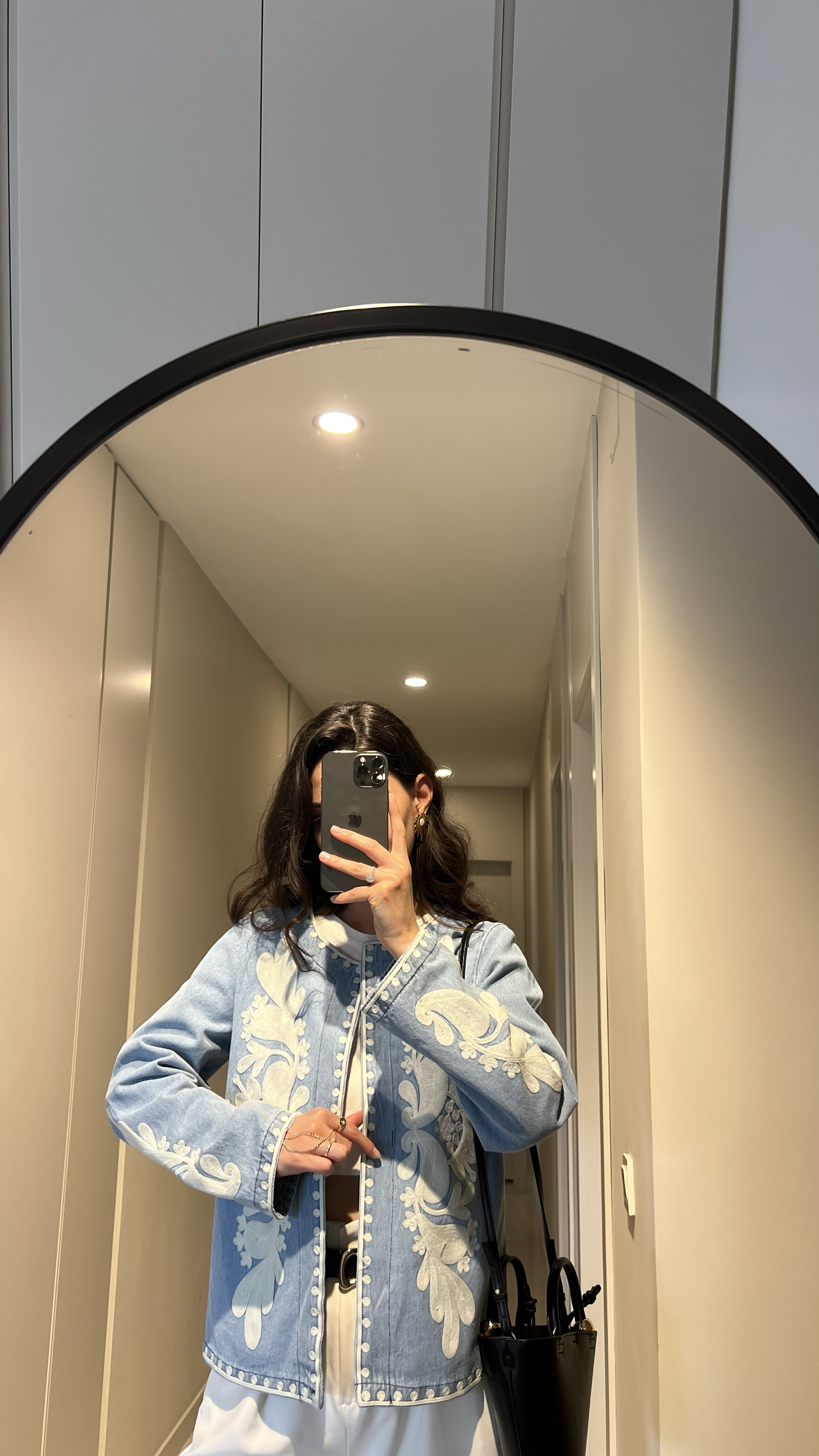 NAKIŞ İŞLEMELİ BAHARLIK KOT CEKET 