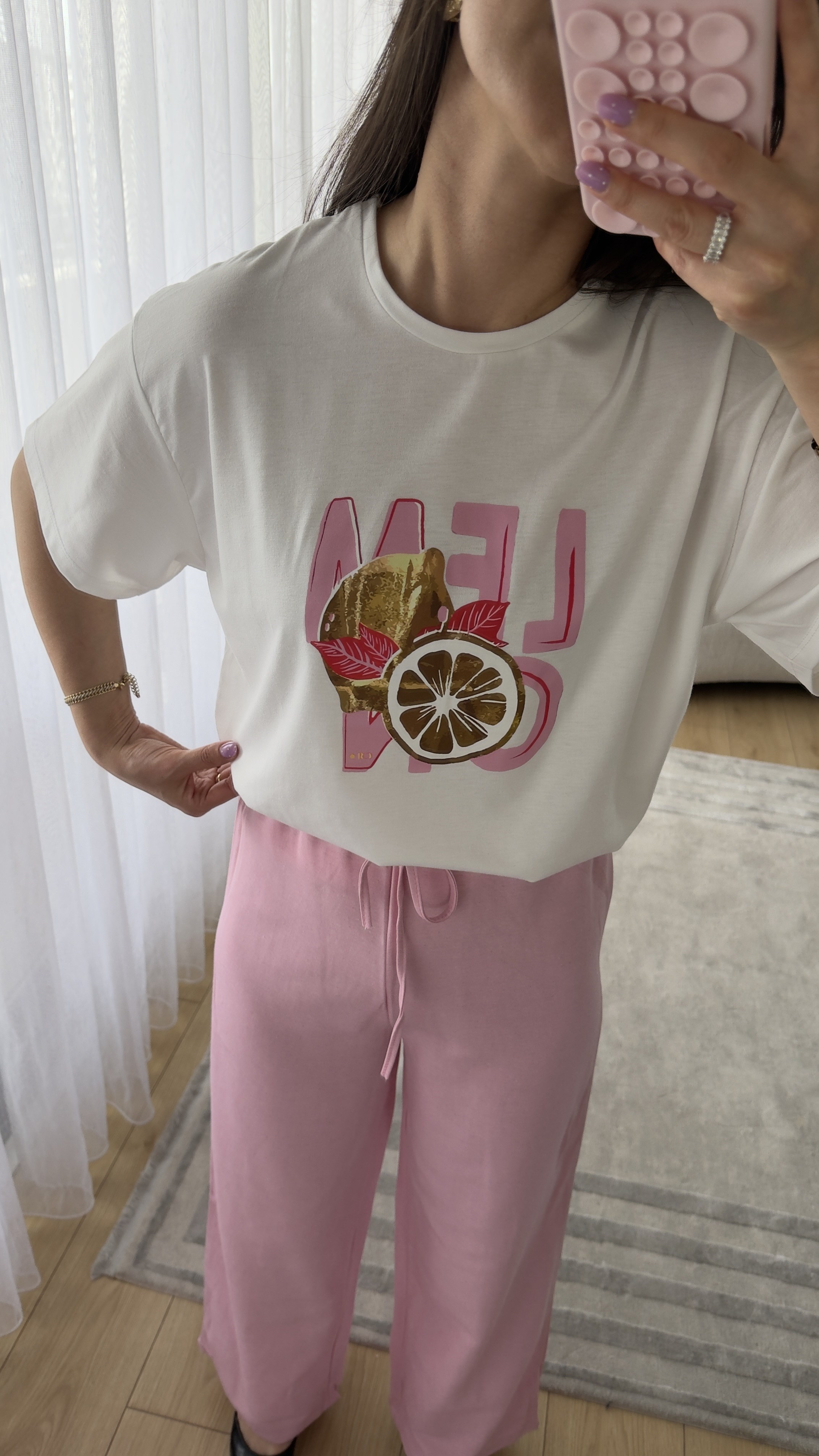 PEMBE KETEN PANTOLON