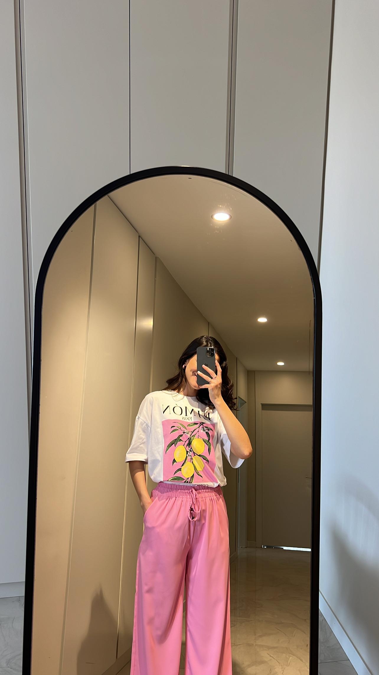 PEMBE TENSEL KUMAŞ QZ PANTOLON