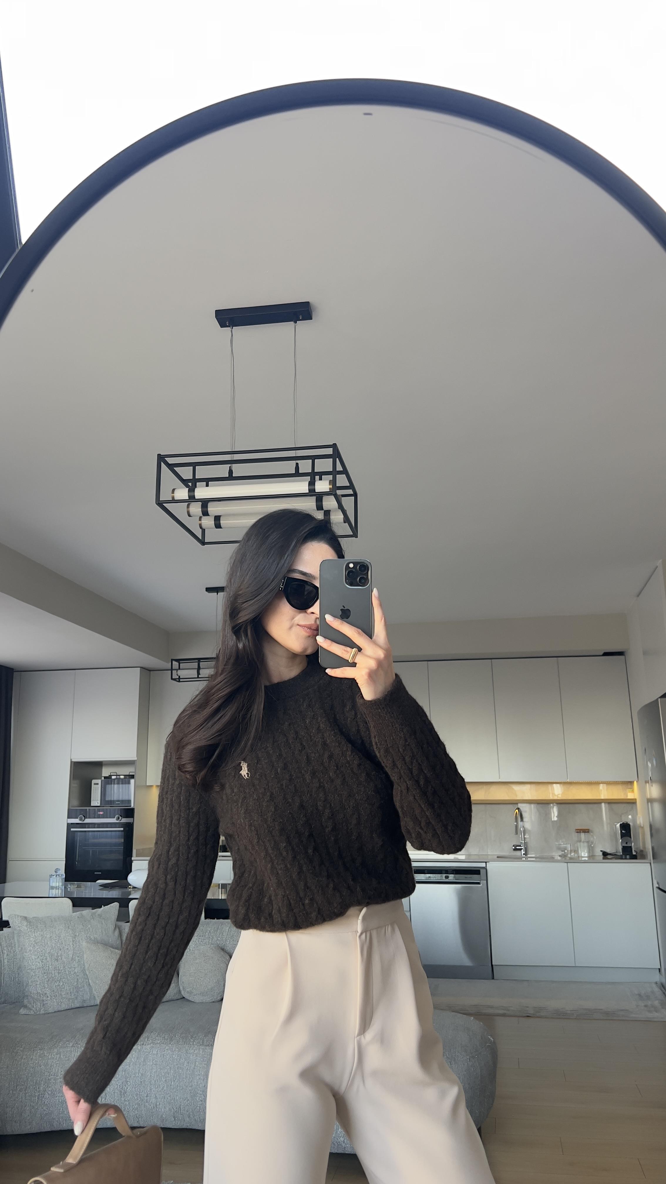 RLF ÖRME MODEL KOYU KAHVE KAZAK