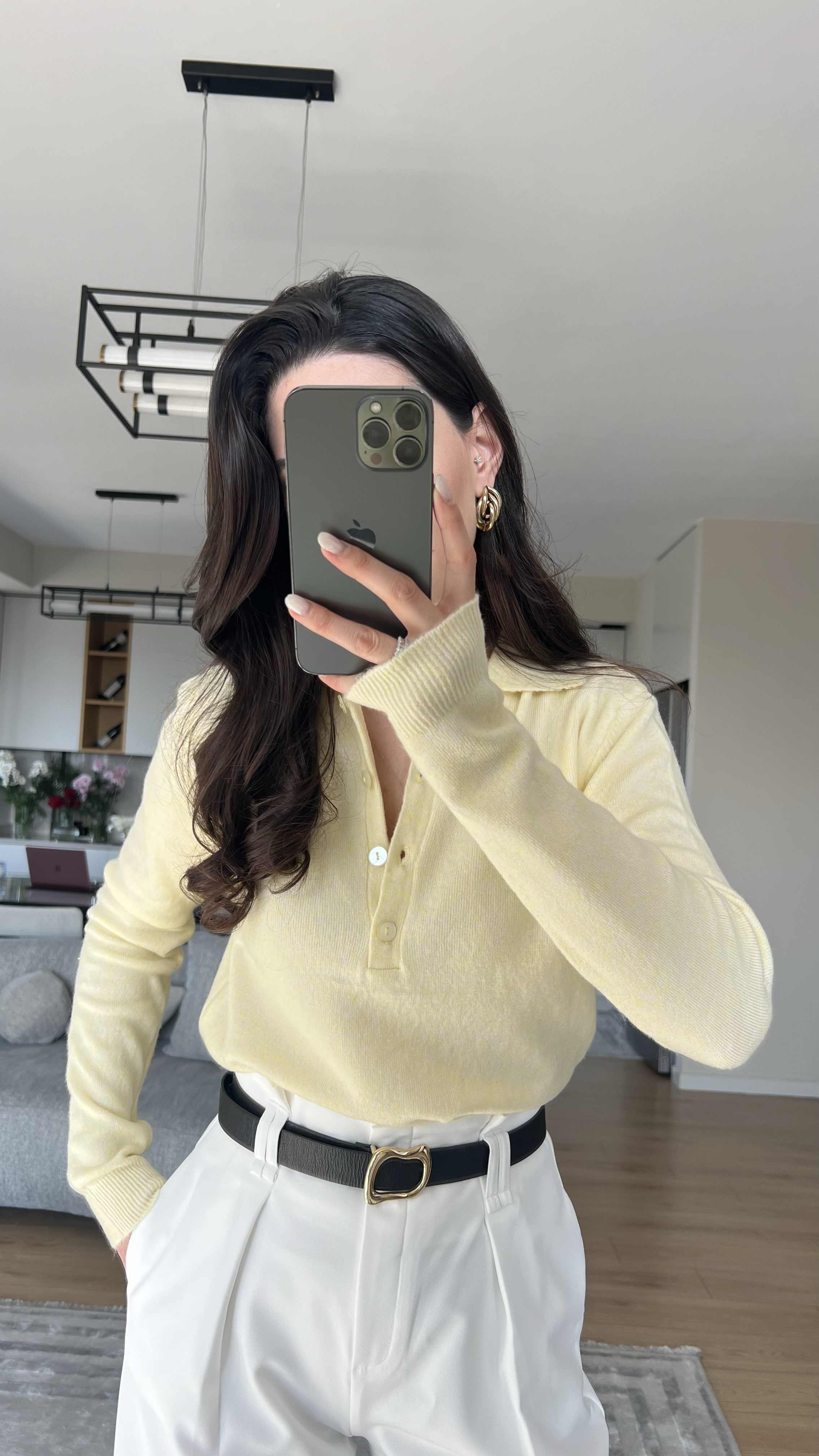 SARI TRİKO STD BEDEN KAZAK