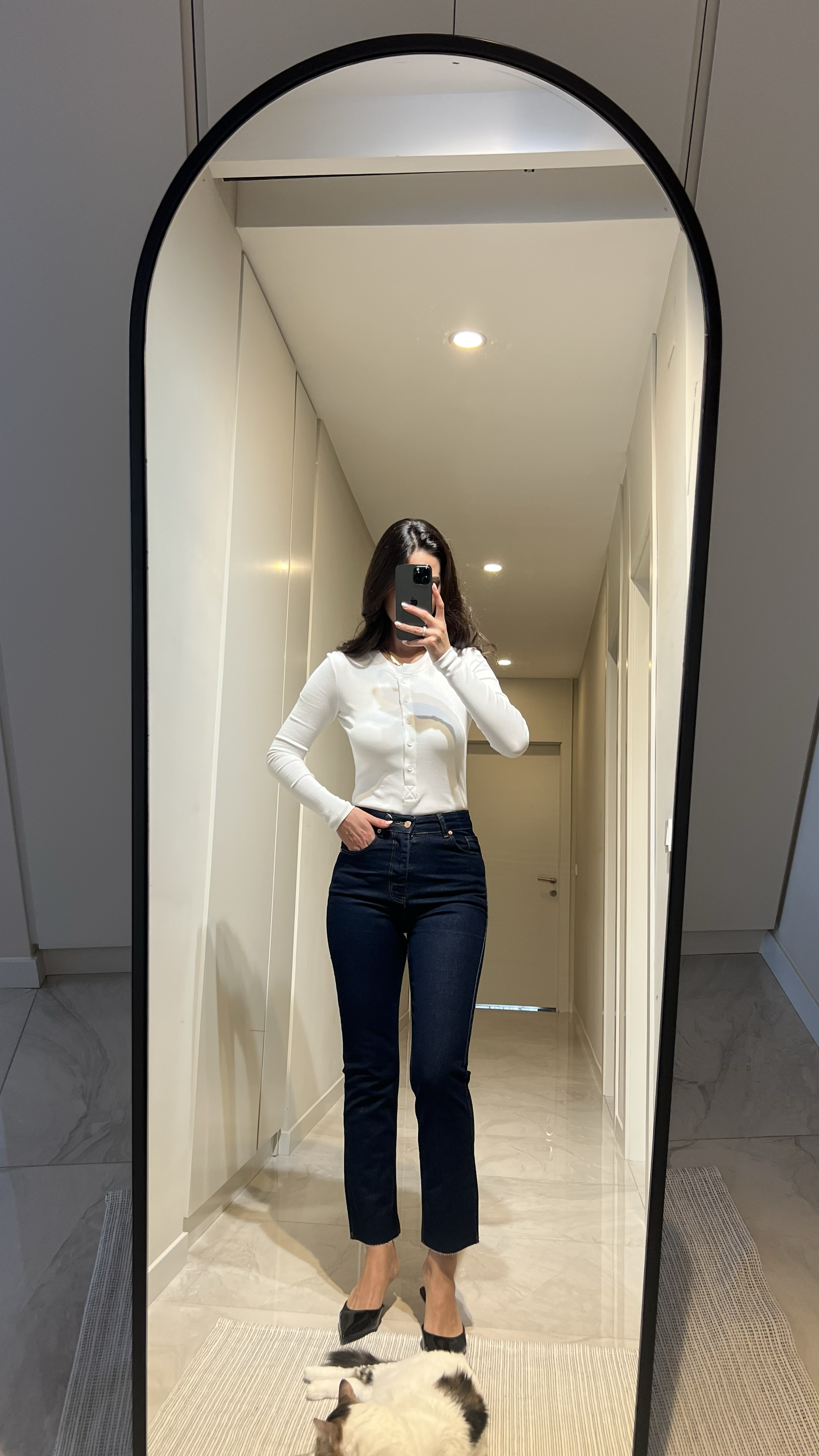 ZR MARKA BOYFİT KESİK PAÇA LİKRALI KOYU MAVİ  JEAN