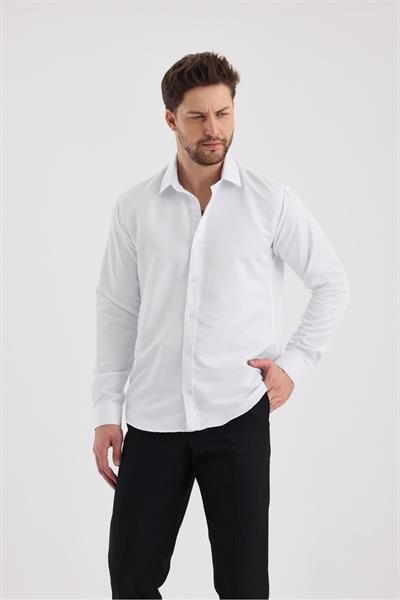 Erkek Slim Fit Klasik Uzun Kol Gömlek