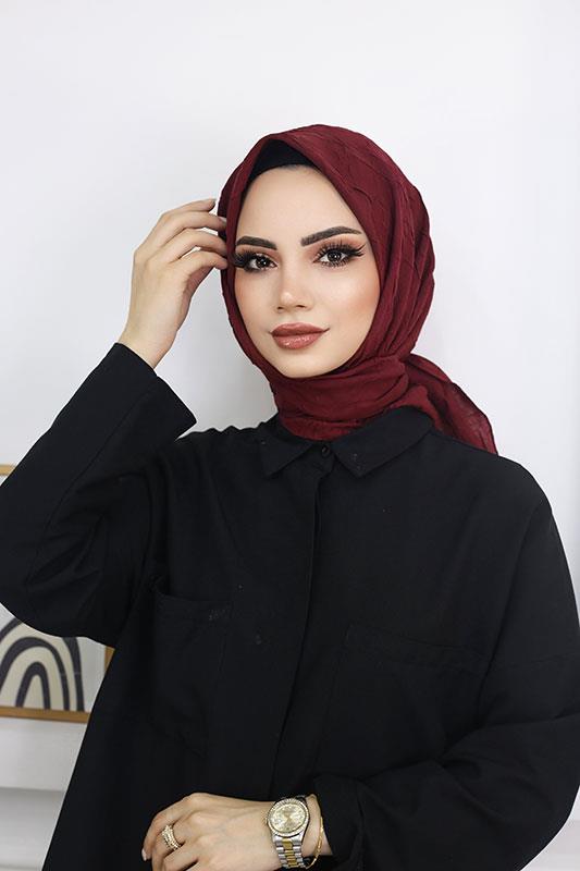 Bambu Kraş Eşarp Bordo
