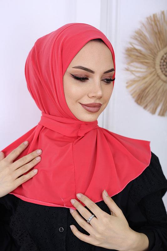 Çıtçıtlı Hijab Bone Nar Çiçeği