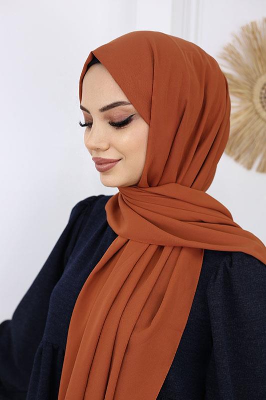 Lüks Medine İpeği Şal Tarçın