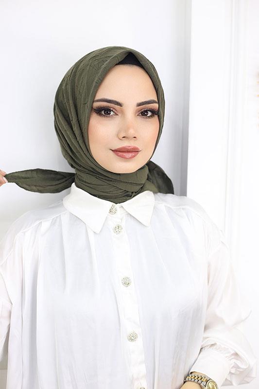 Bambu Kraş Eşarp Haki