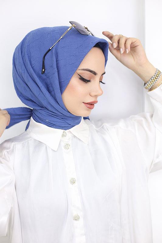 Bambu Kraş Eşarp Mavi
