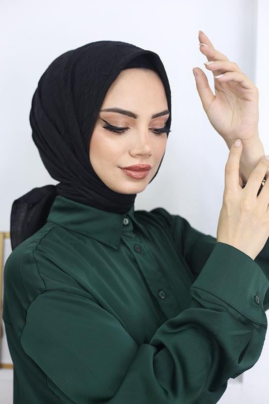 Bambu Kraş Eşarp Siyah