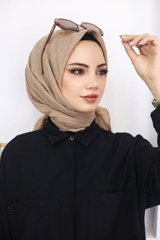 Bambu Kraş Eşarp Vizon Rengi
