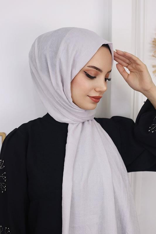 Bambu Kraş Şal Beyaz