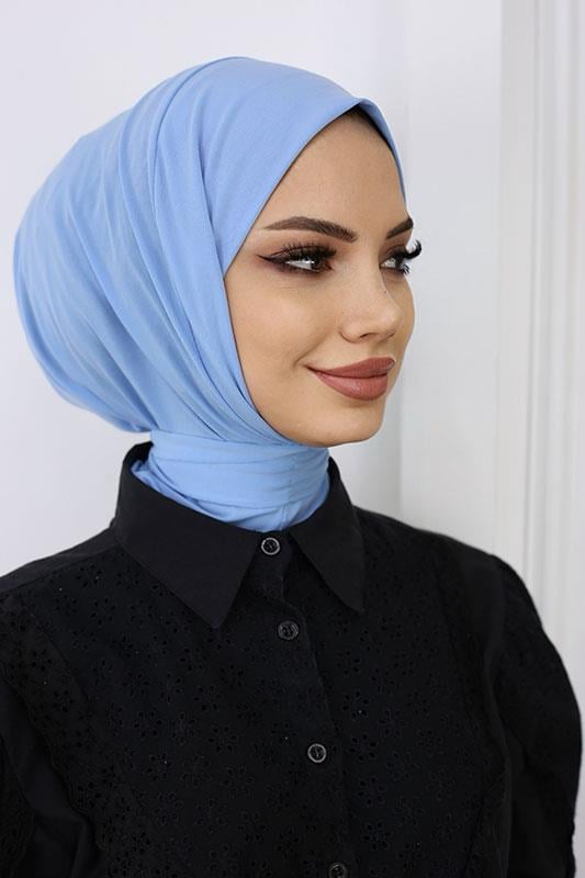 Çıtçıtlı Hijab Bone Bebe Mavisi