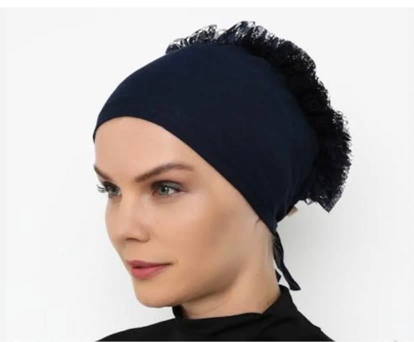 Fırfırlı Bone LacivertFeronis Scarf