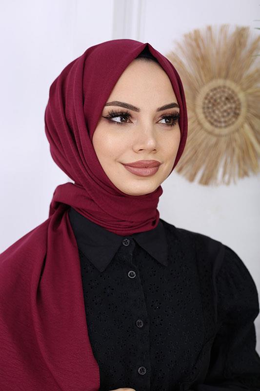 Pamuk Caz Şal Koyu Gül Kurusu
