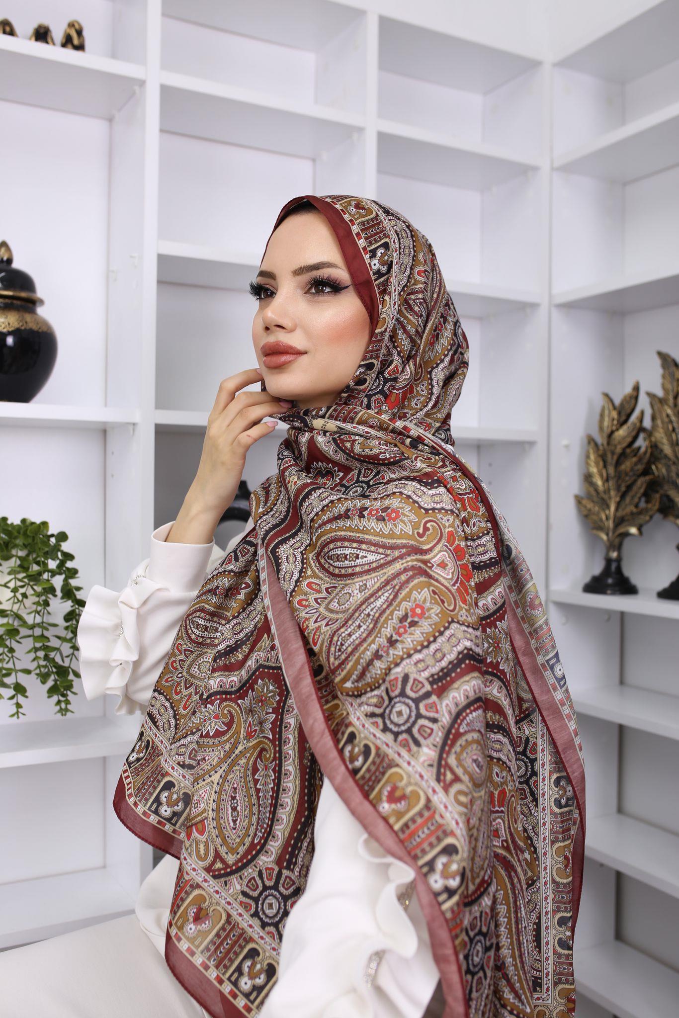 Retro Desen Pamuk ŞalFeronis Scarf