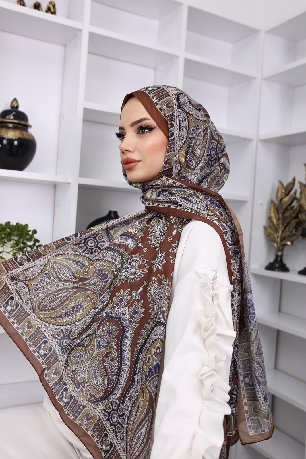 Retro Desen Pamuk ŞalFeronis Scarf