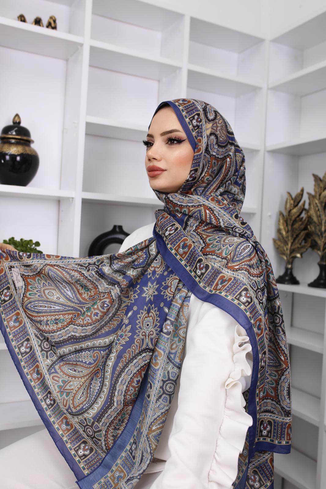 Soft İpek Retro Desen Pamuk ŞalFeronis Scarf