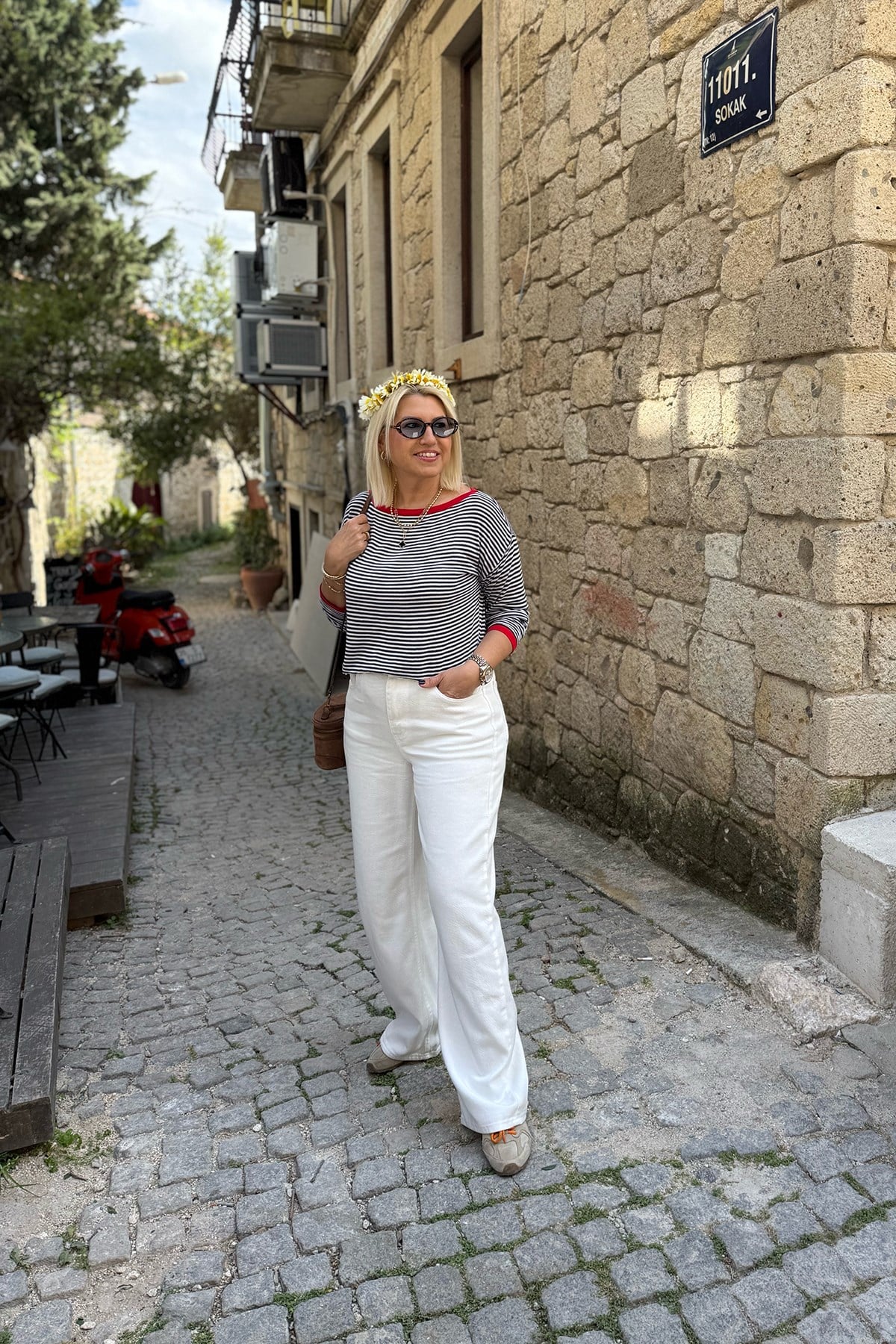 Beyaz Bol Paça Cepli Denim PantolonAPNT20250967-BEYAZ-XS