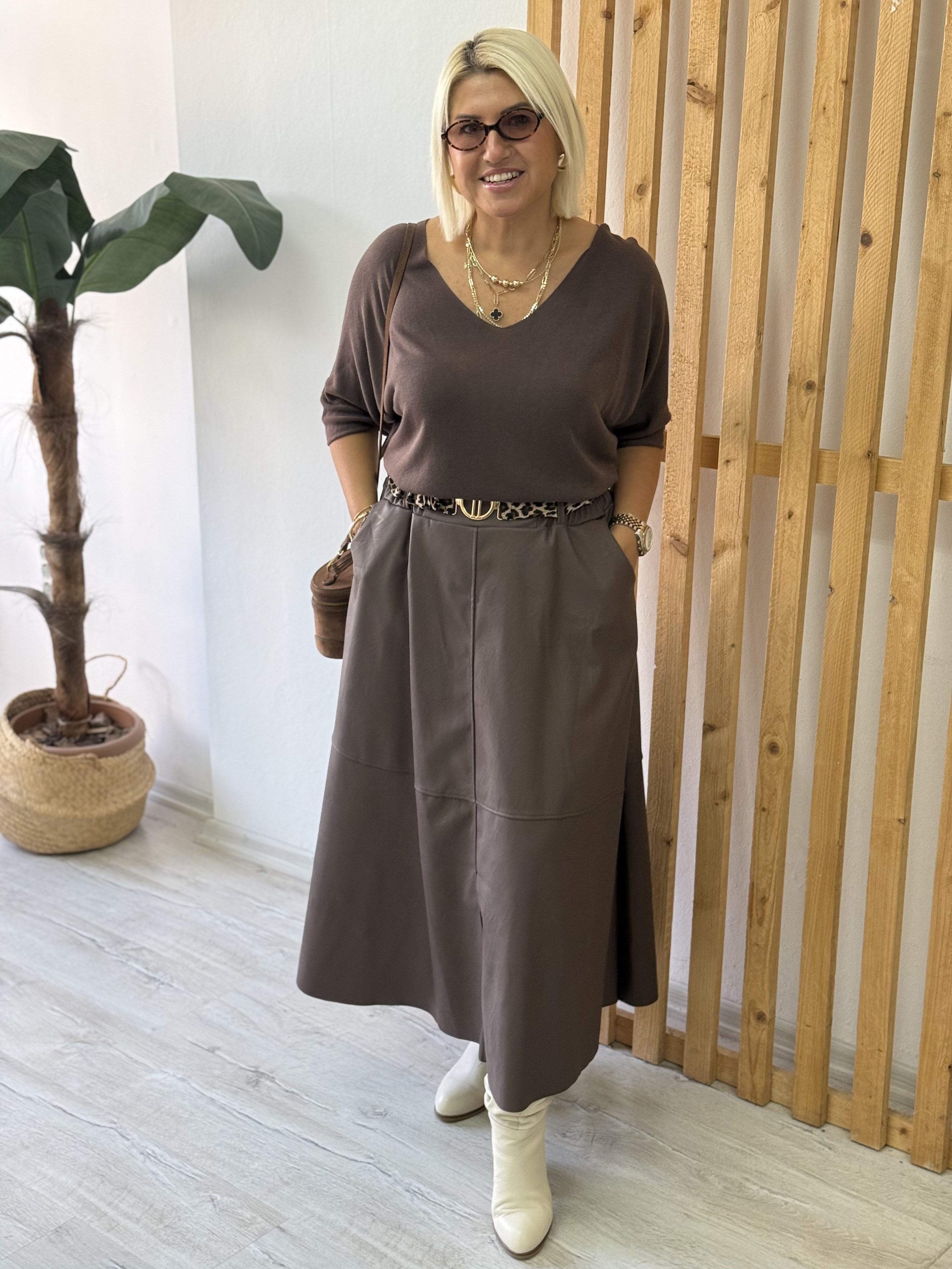 Kahve Beli Leopar Kemerli Deri EtekAETK2500144-KAHVE-STD
