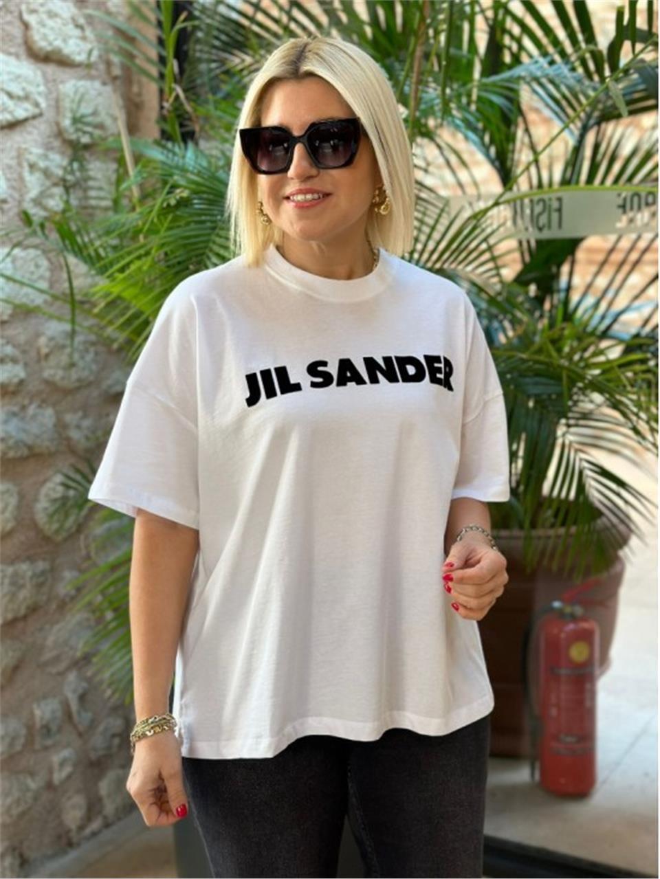 Beyaz Baskılı Tshirt  UY217056-Beyaz