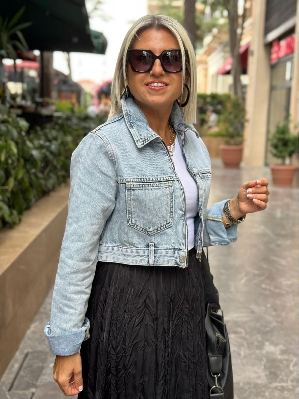 Jean Kısa Kot Ceket DK221039-Jean