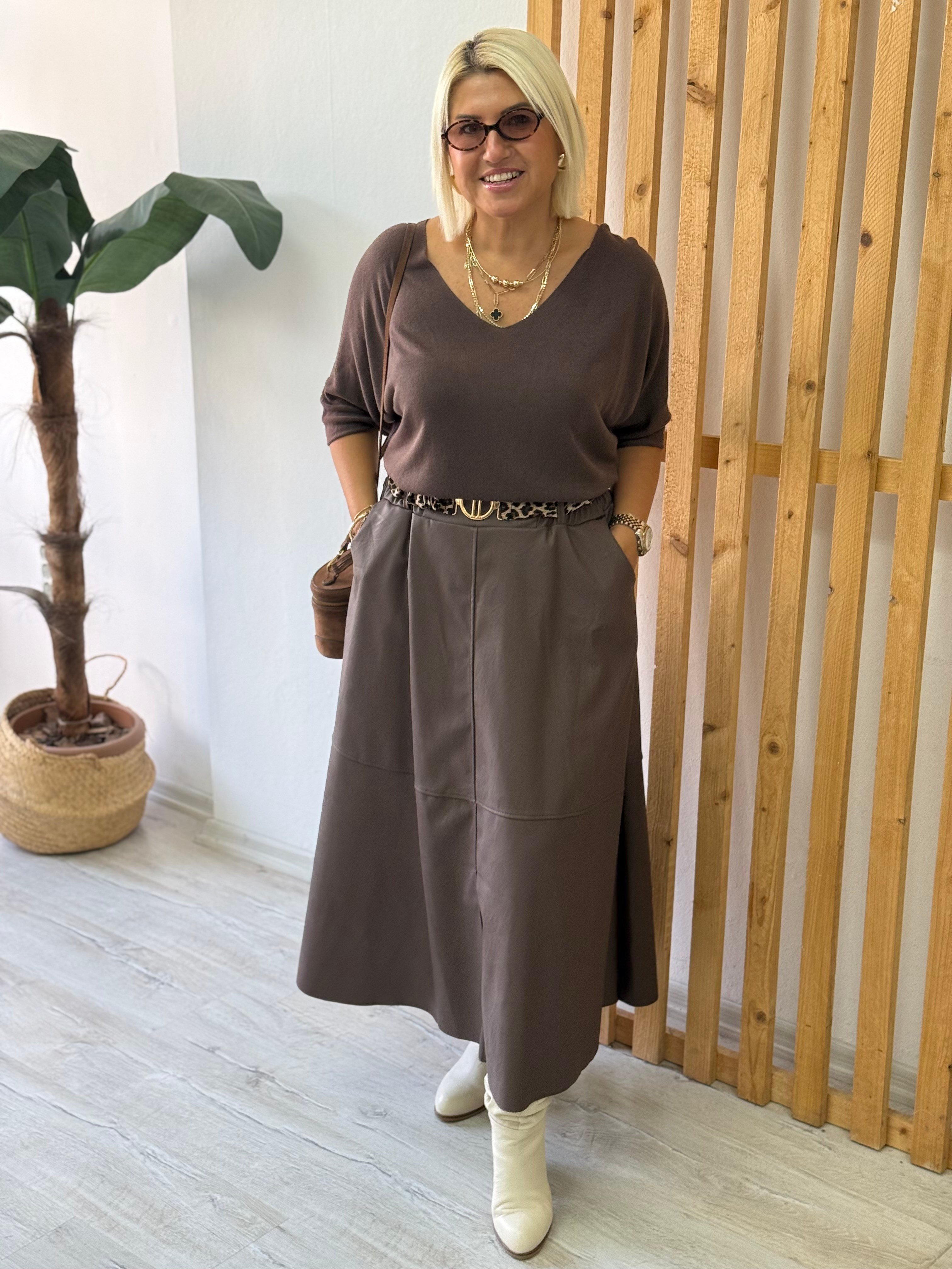 Kahve Beli Leopar Kemerli Deri EtekAETK2500144-KAHVE-STD