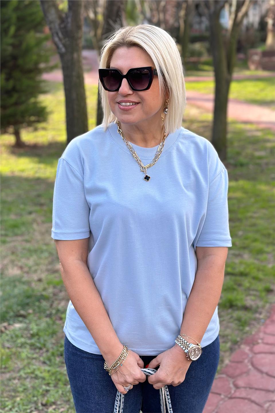 Mavi Bisiklet Yaka Basic TshirtUTS241131-MAVI-S