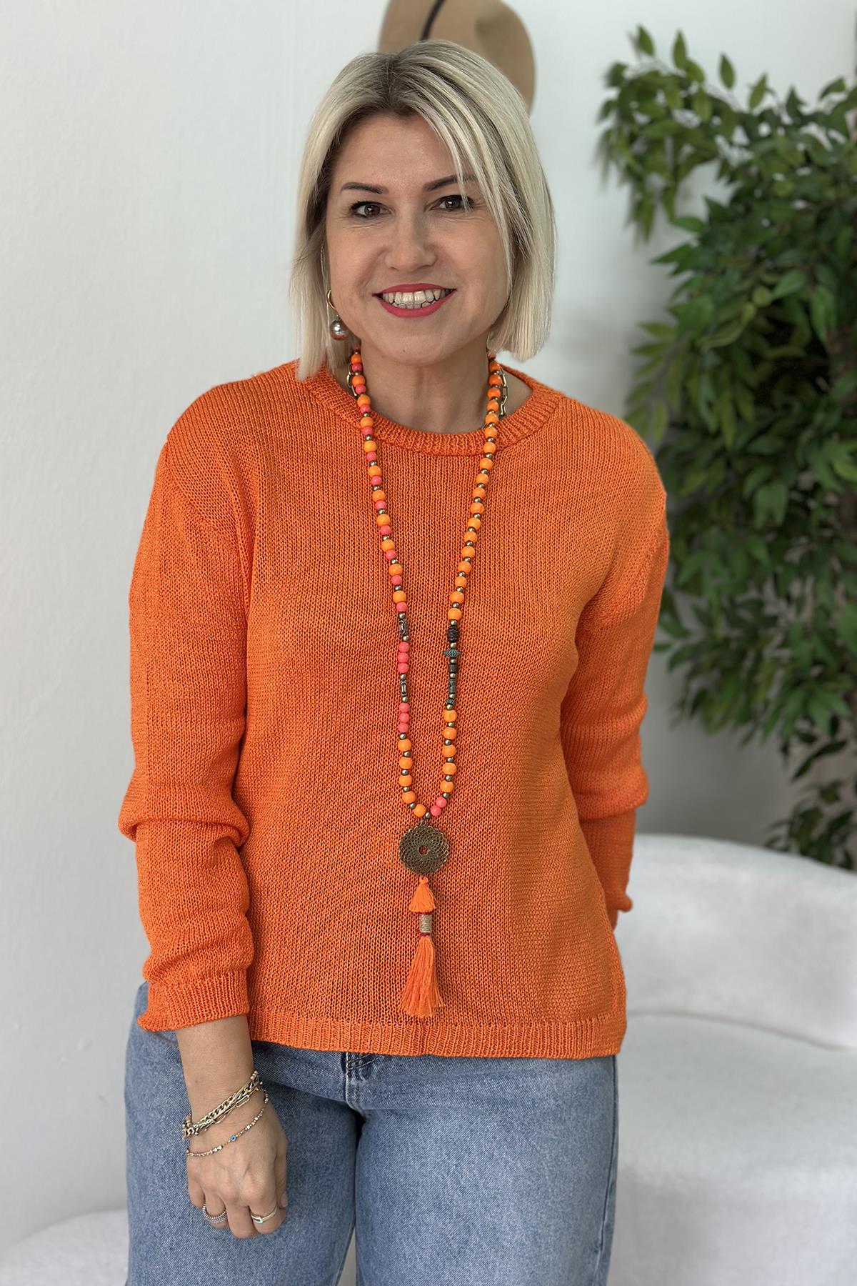 Orange Sırt Detay Merserize TrikoUT24110980-ORANGE-STD