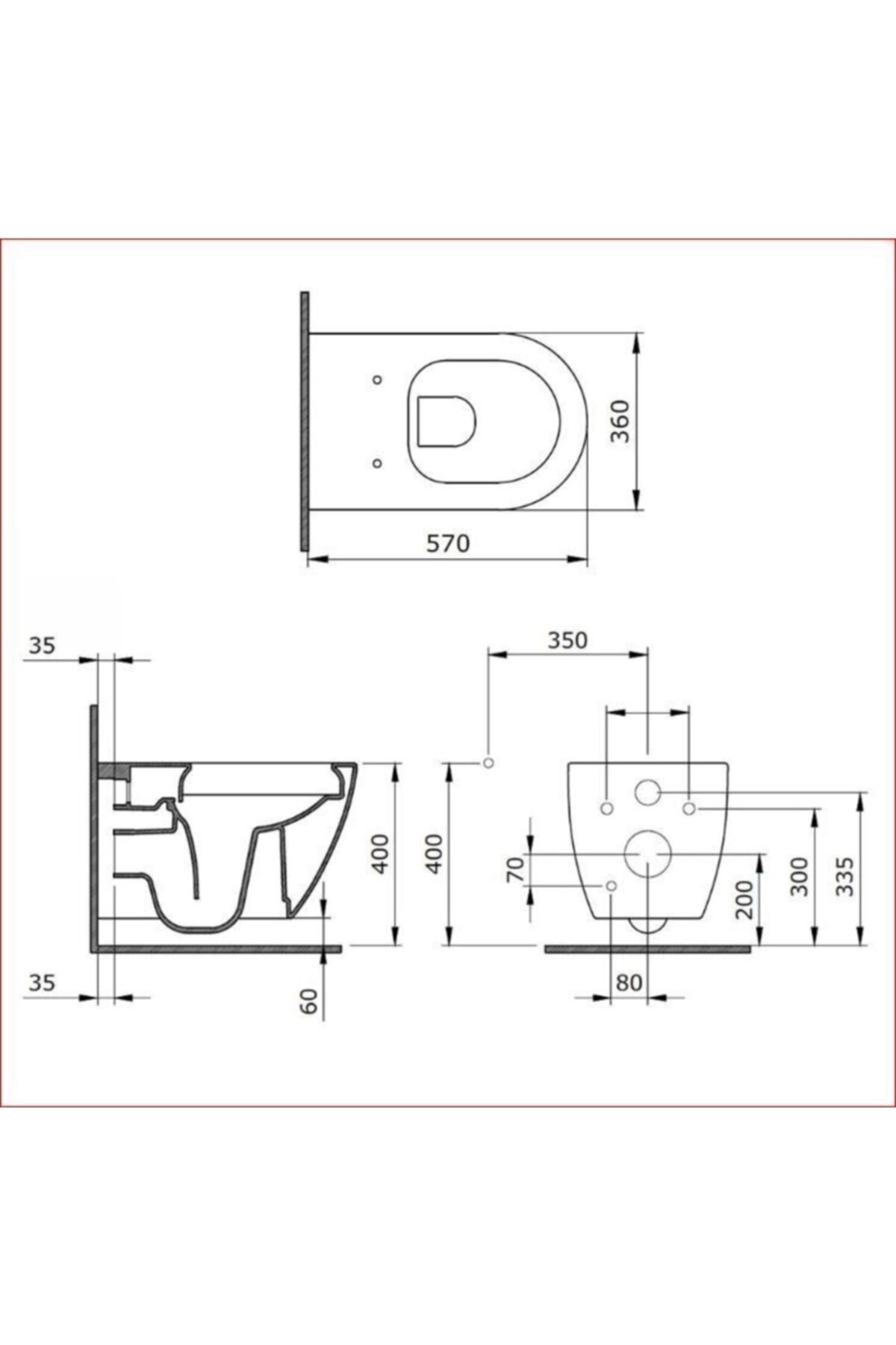 Bocchi 1417-032-0128 V Tondo Rımless Kısa Asma Klozet Somon