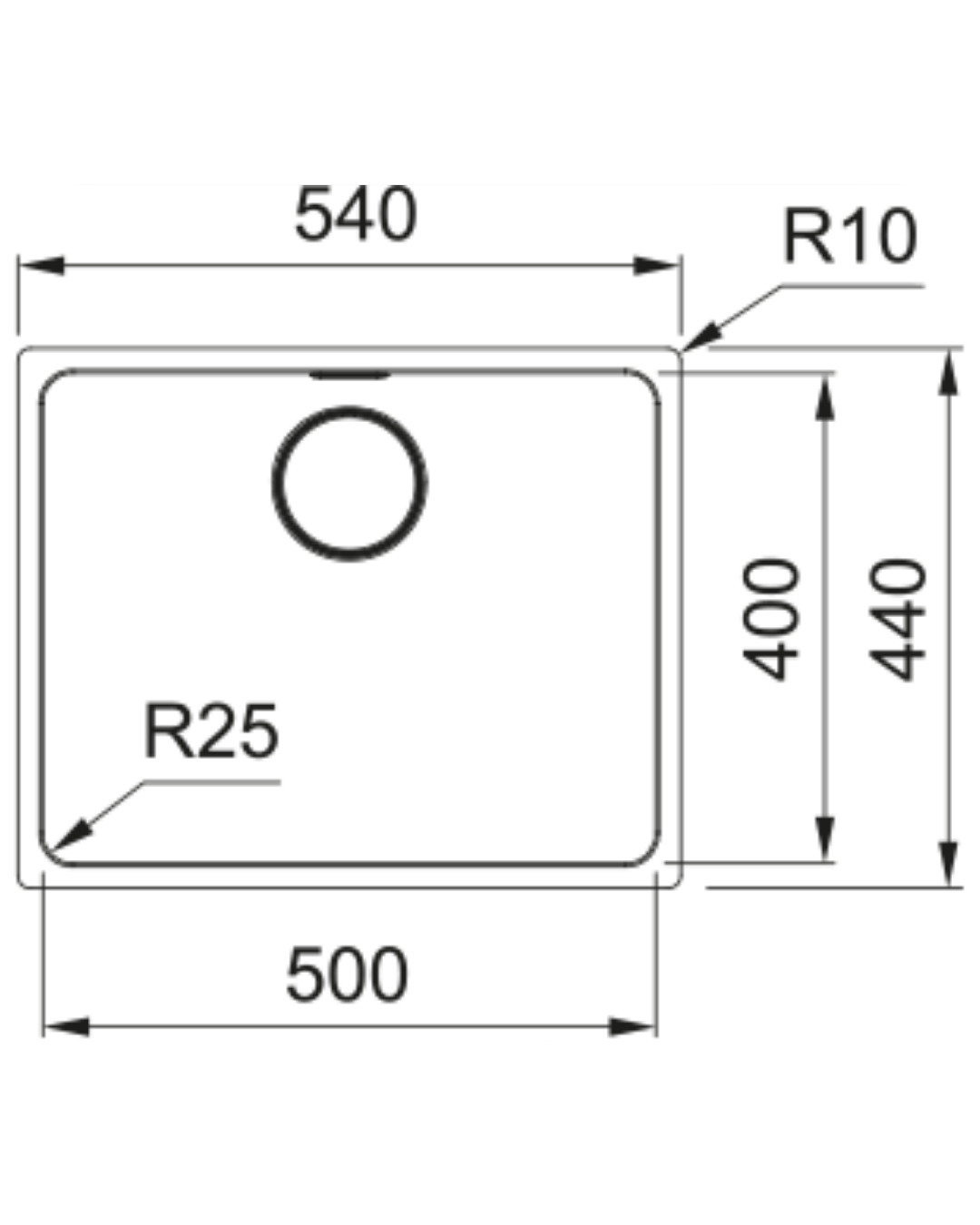 Franke Mythos MYX 110-50 Inox Tezgahaltı Evye 