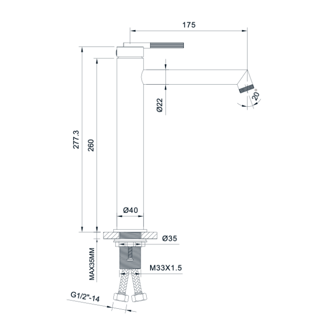 Newarc 985001 Opera Çanak Tipi Lavabo Bataryası Krom