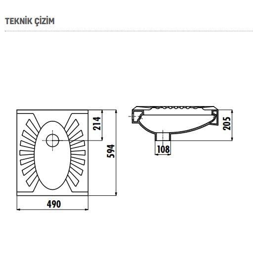 CREAVİT TP590 Omega Çevre Yıkamalı 50x60 cm Tuvalet Taşı