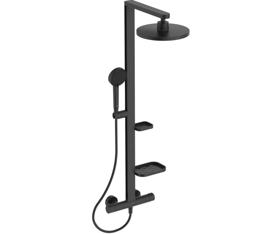 İdeal Standard BD583XG Ceratherm Alu+ Termostatik Duş Sistemi-Silk Black