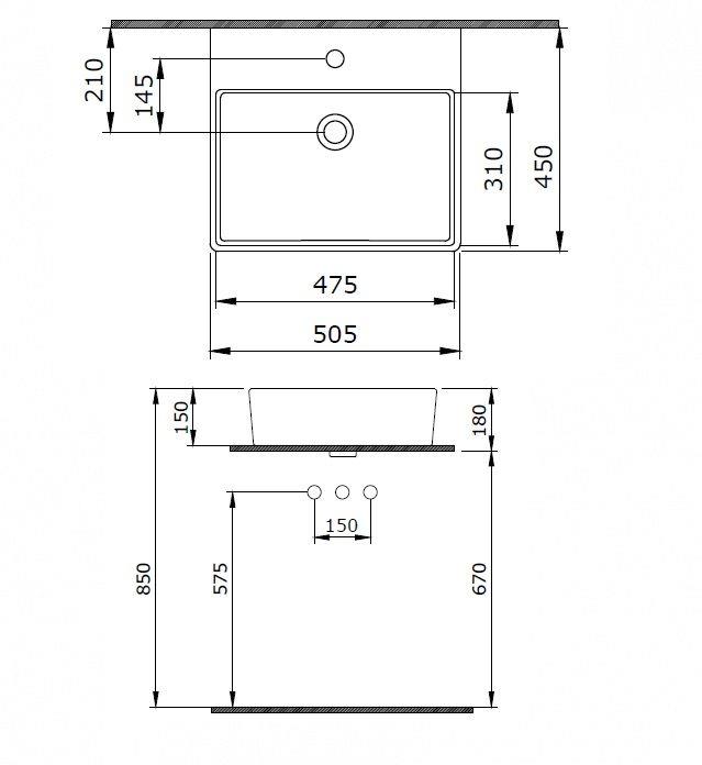 Bocchi Milano  Lavabo 50 cm Mat Yasemin 1216-007-0126
