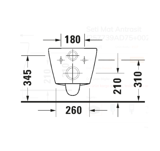 Duravit 257739AD75 D-Neo Kanalsız Asma Klozet Seti Mat Antrasit