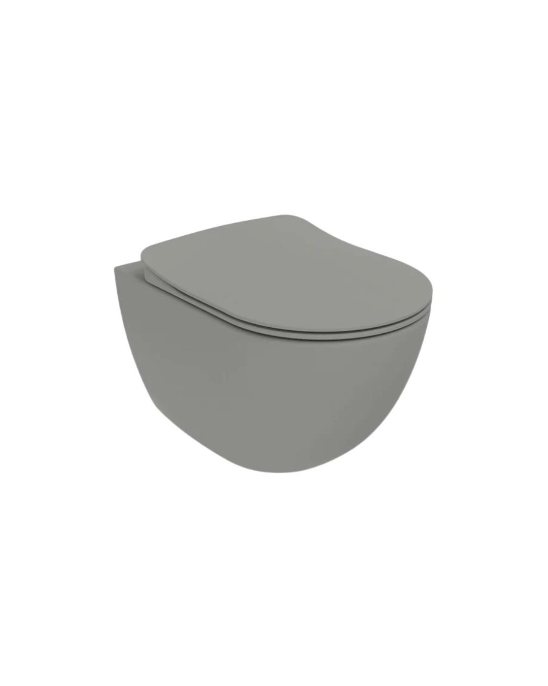 Creavit Free Rim-Off Duroplast Yavaş Kapanan Klozet Kapaklı Cool Grey Set FE322-00CG