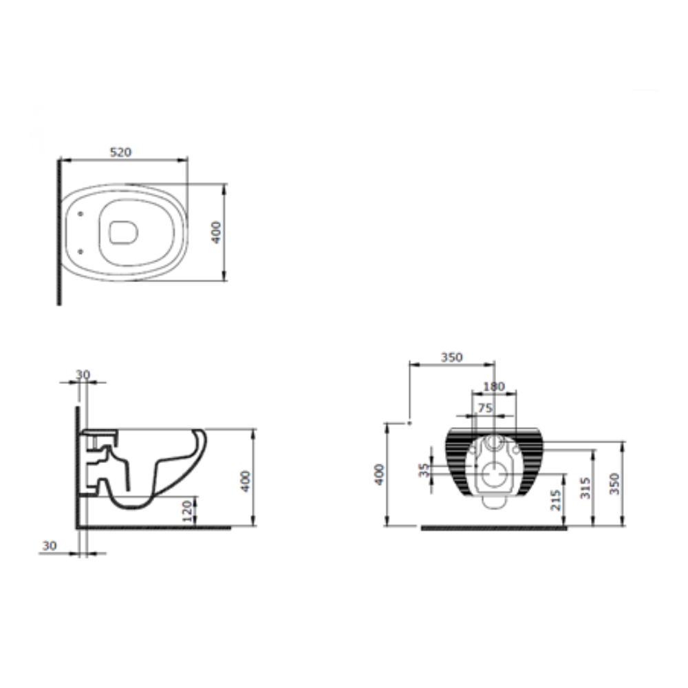 Bocchi Strata Asma Rimless Klozet Ve Kapağı Mat Antrasit 1412-020-0128