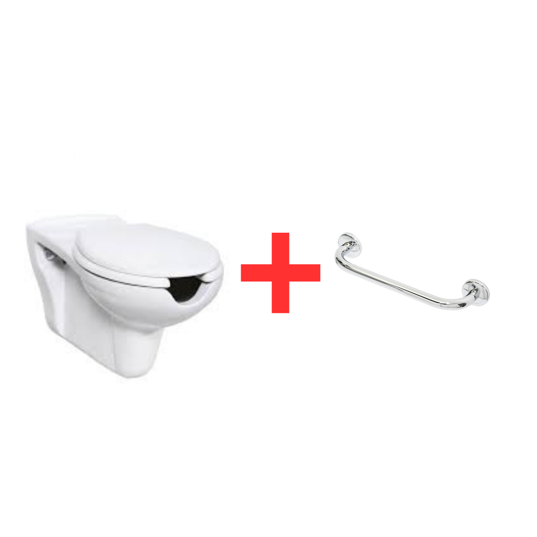 Creavit BD320SETBedensel Engelli Asma Klozet Ve Kapak + Royale Tutamak 40 cm 