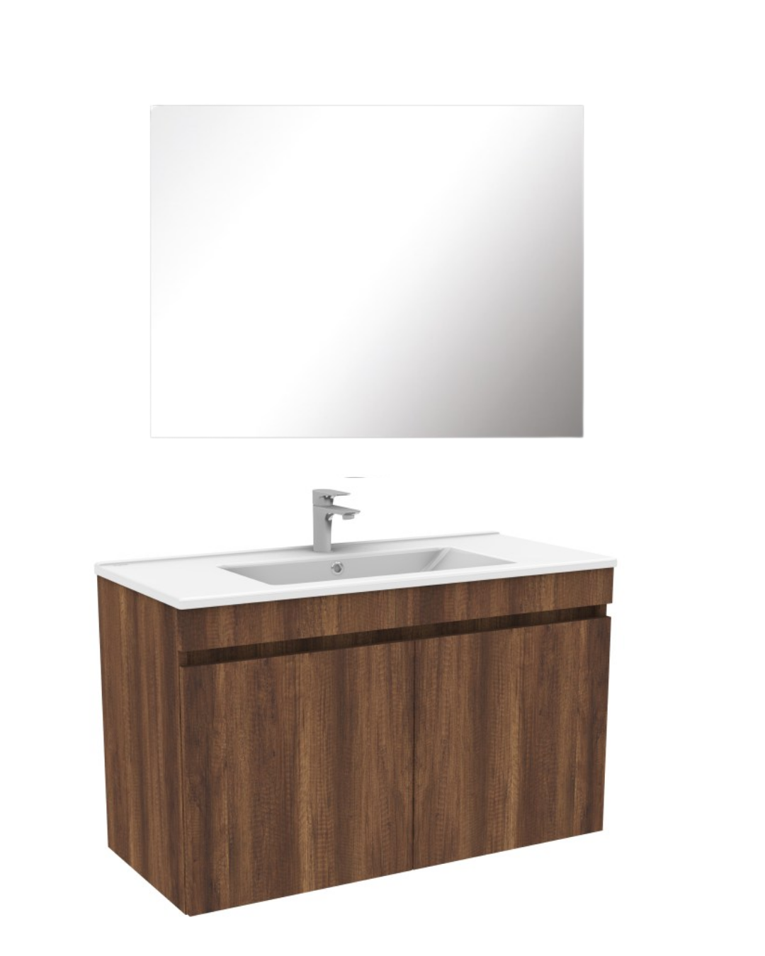 Kobos Simple Kare Aynalı Banyo Dolabı Takımı Kapaklı