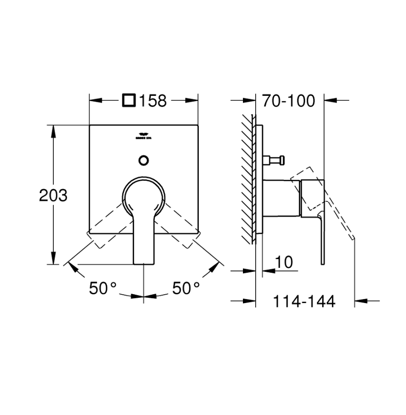 Grohe 19315001 Allure Ankastre Banyo/Duş Bataryası Krom