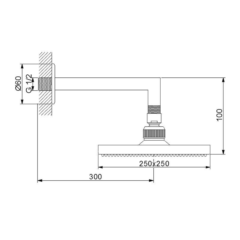 NEWARC CORNER DUVARDAN AYARLI DUŞ BAŞLIĞI-KROM METAL